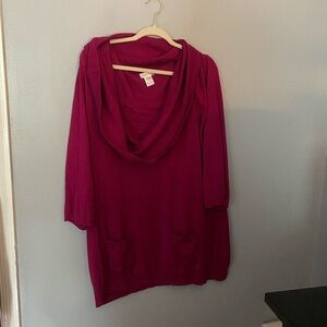 Monroe & Main fushia cowl neck sweater 2X